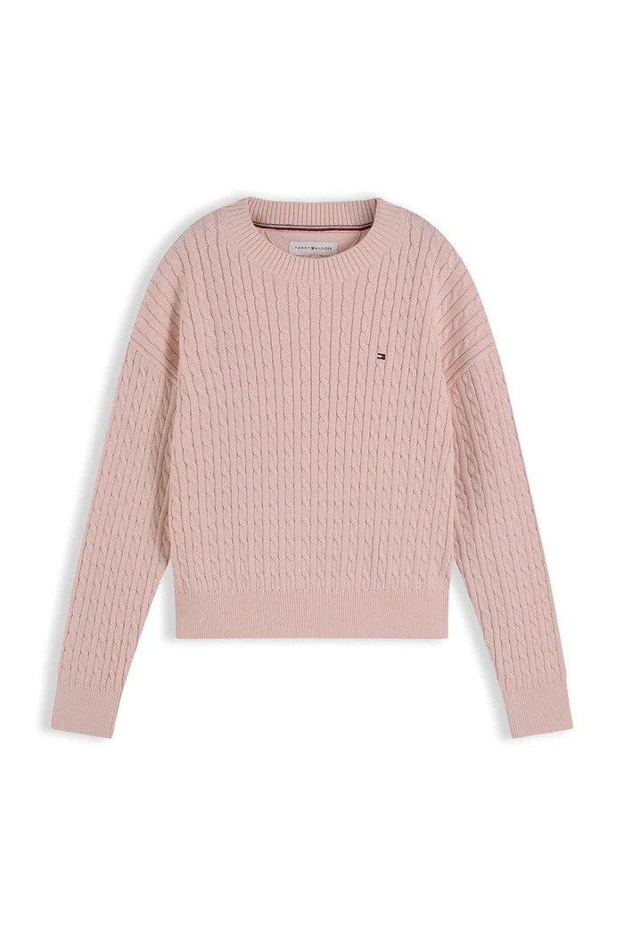 Tommy Hilfiger Sweter dziecięcy bawełniany KG0KG08848.104.122.9BY2 różowy AW26