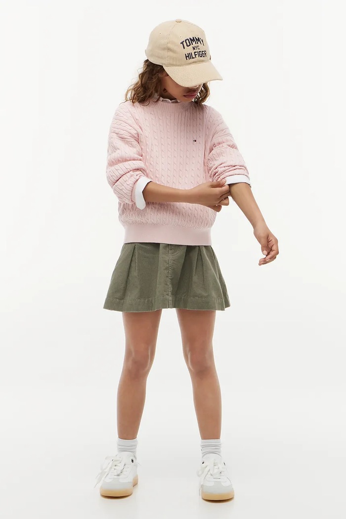 Sweter dziecięcy bawełniany Tommy Hilfiger KG0KG08848.104.122.9BY2 różowy