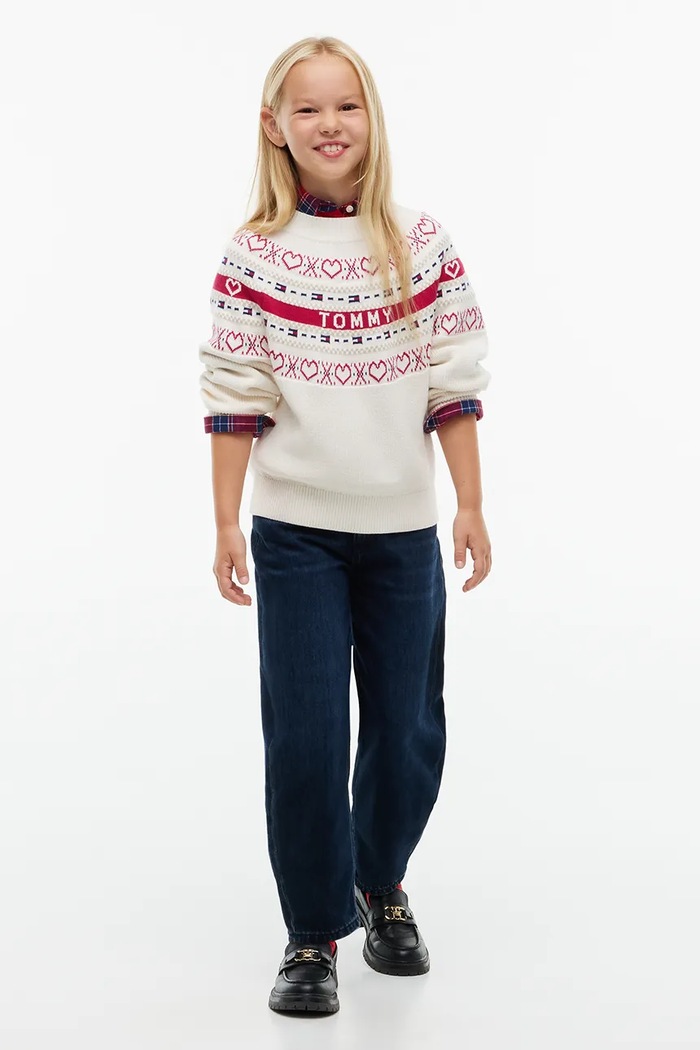 Πουλόβερ παιδικό βαμβακερό Tommy Hilfiger KG0KG09712.128.176.9BY2 μπεζ