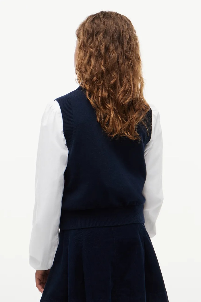 Dziewczynka Tommy Hilfiger Kamizelka dziecięca z dodatkiem wełny KG0KG09713.9BY2 granatowy