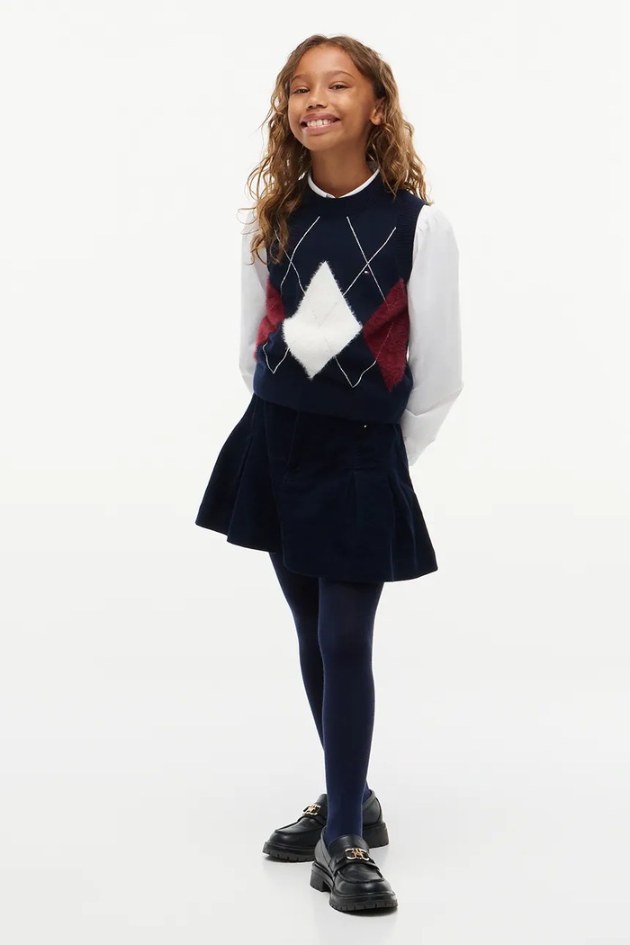 Kamizelka dziecięca z dodatkiem wełny Tommy Hilfiger KG0KG09713.9BY2 granatowy