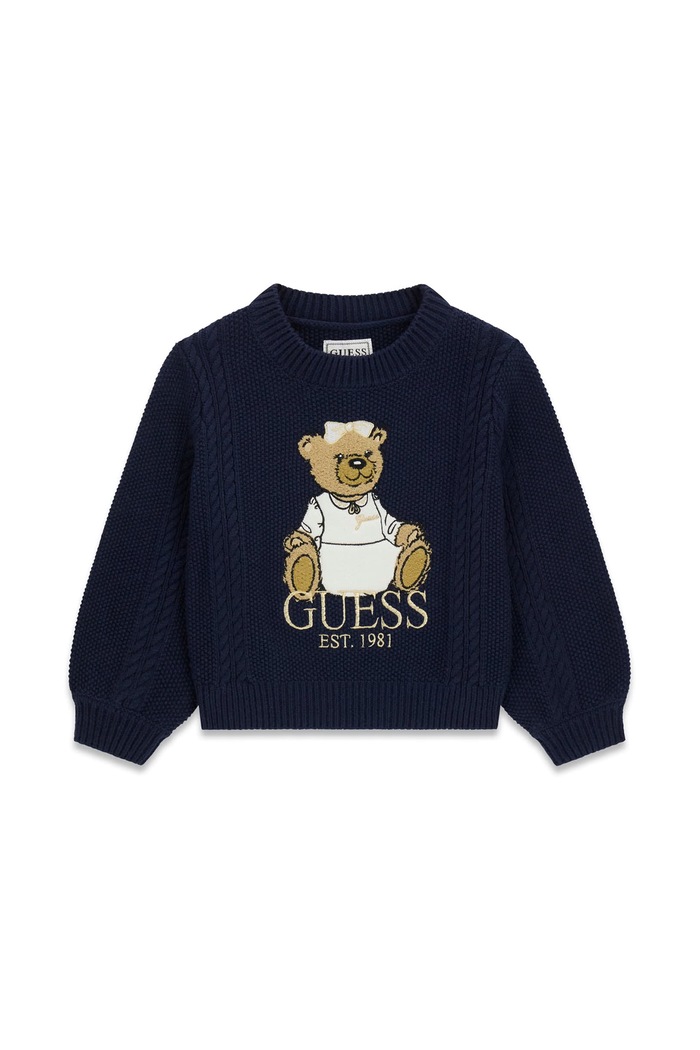 Guess Sweter dziecięcy z dodatkiem wełny granatowy K6BR07.Z1285.9BY2
