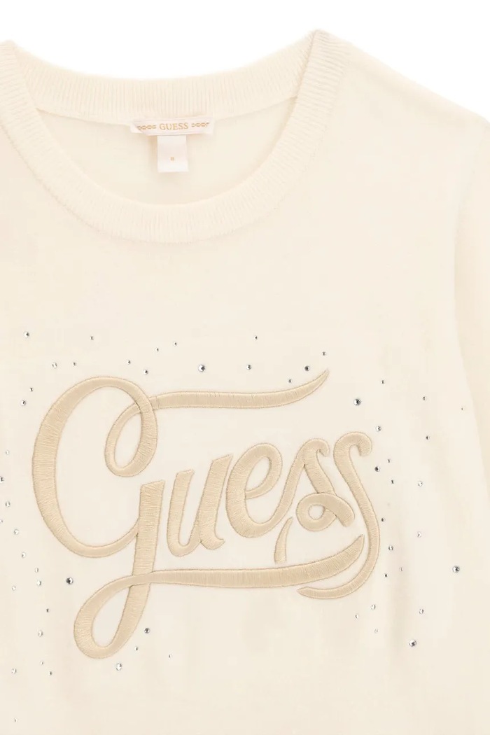 Dziewczynka Guess Sweter dziecięcy z wiskozą J6BR15.Z1349.9BY2 beżowy