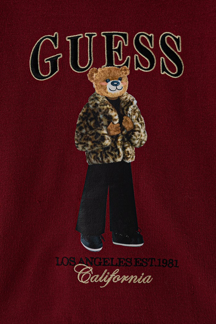 Dziewczynka Guess Sweter dziecięcy z wiskozy J6BR05.Z1339.9BY2 bordowy