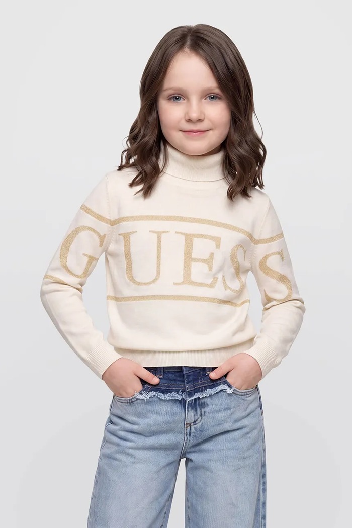 Guess Sweter dziecięcy z bawełną beżowy J6BR04.Z1338.9BY2