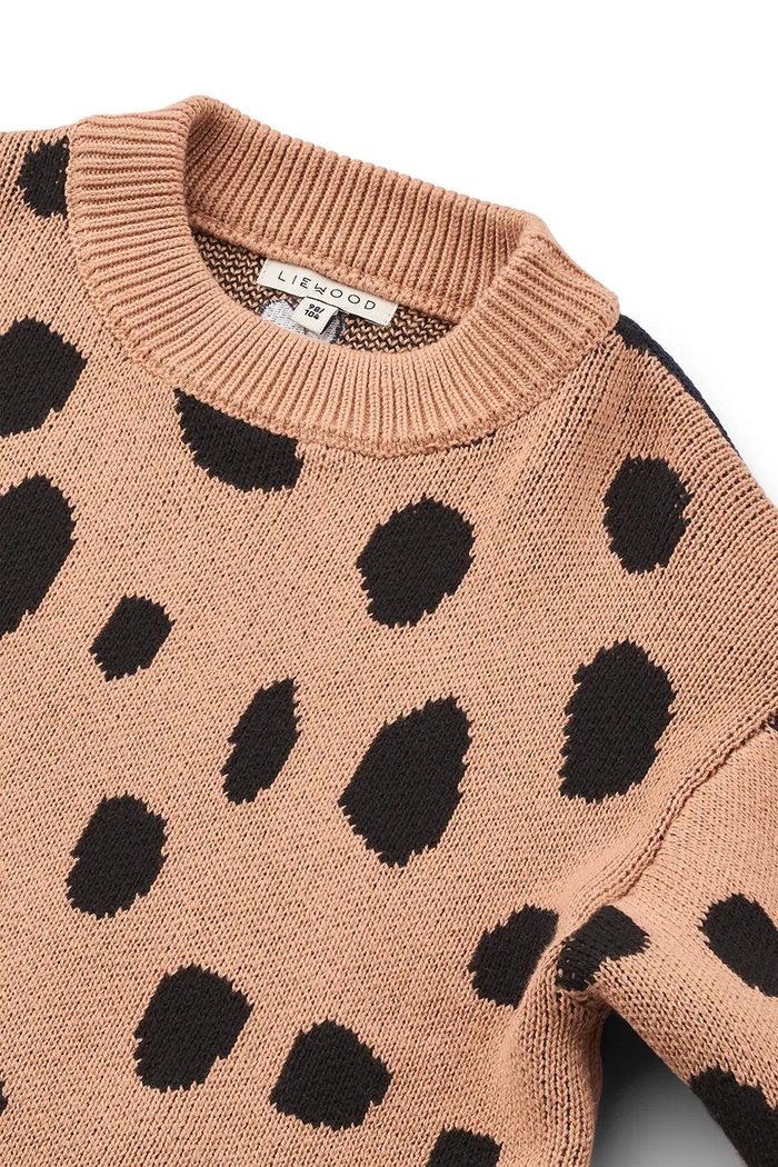 Deklice Liewood Pulover otroški bombažen Orlane Intarsia Knit Jumper LW21171.9BY2 roza