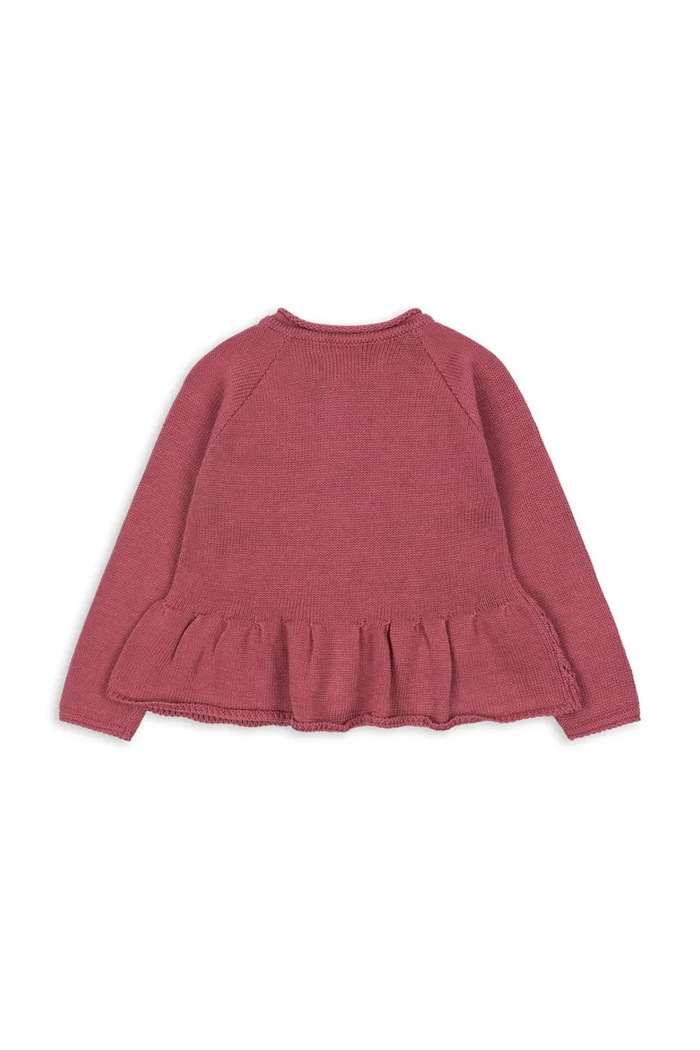 Konges Sløjd Kardigán detský bavlnený CABBY FRILL CARDIGAN GOTS KS105928.9BY2 ružová AW26
