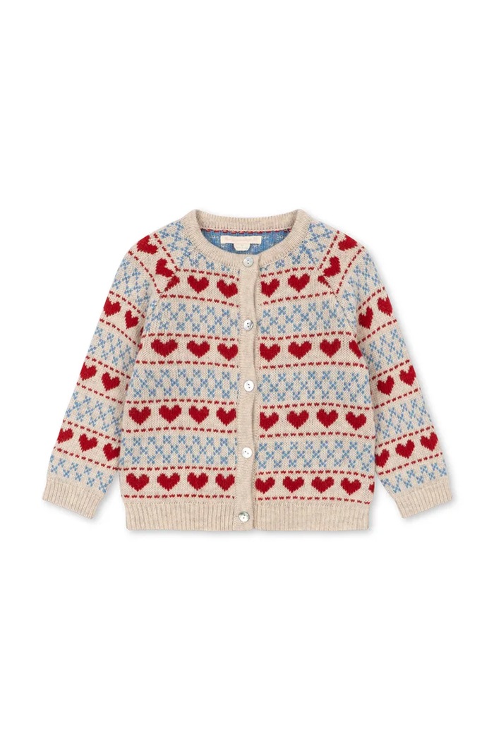 Konges Sløjd Kardigan dziecięcy z dodatkiem wełny BELOU CARDIGAN KS105906.G.9BY2 beżowy AW26