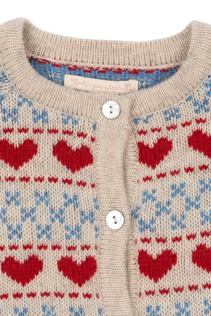 Kardigan dziecięcy z dodatkiem wełny BELOU CARDIGAN Konges Sløjd KS105906.G.9BY2 beżowy