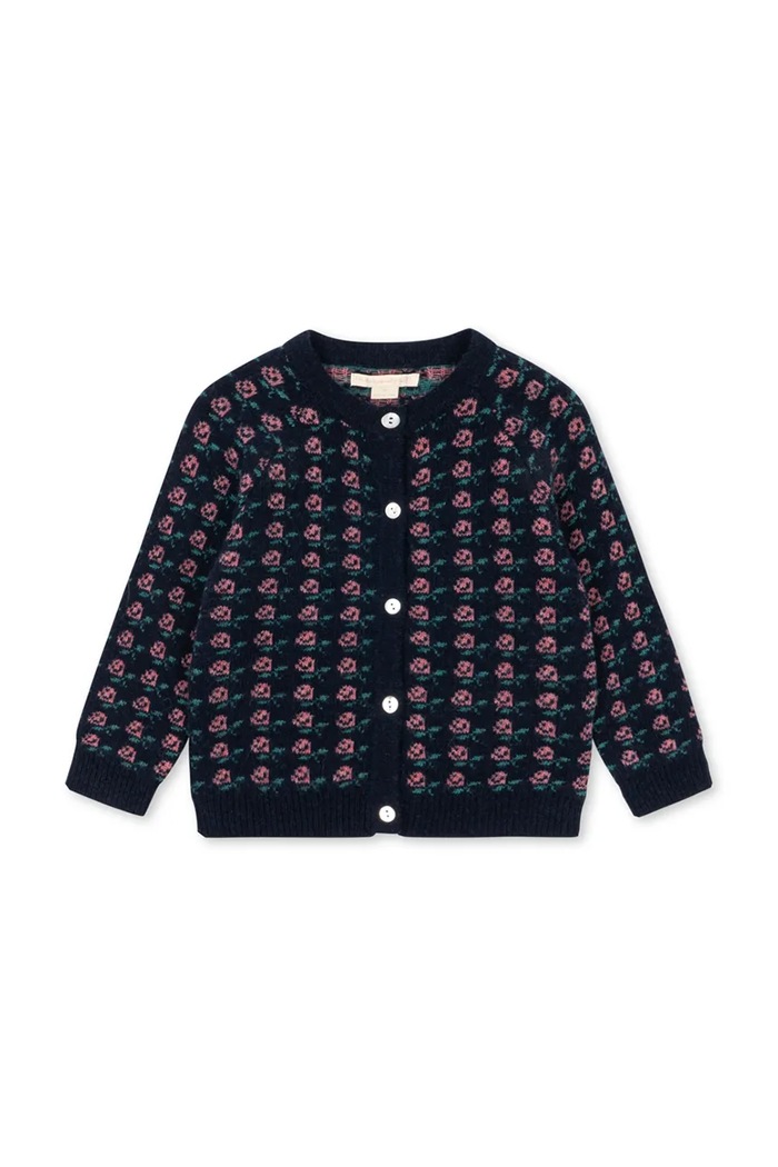 Konges Sløjd Kardigan dziecięcy z dodatkiem wełny BELOU CARDIGAN KS105906.G.9BY2 granatowy AW26