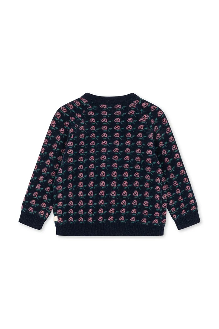 Dziewczynka Konges Sløjd Kardigan dziecięcy z dodatkiem wełny BELOU CARDIGAN KS105906.G.9BY2 granatowy