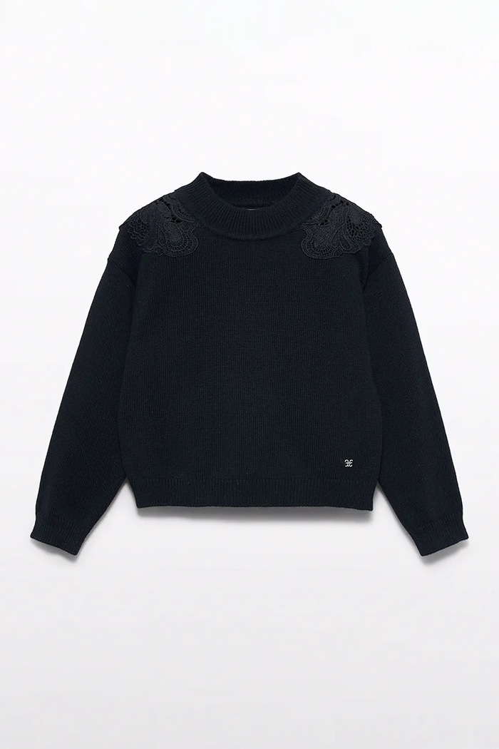 Abel&Lula Пуловер за деца с памук 5883.8.Mini.9BY2 черен AW26
