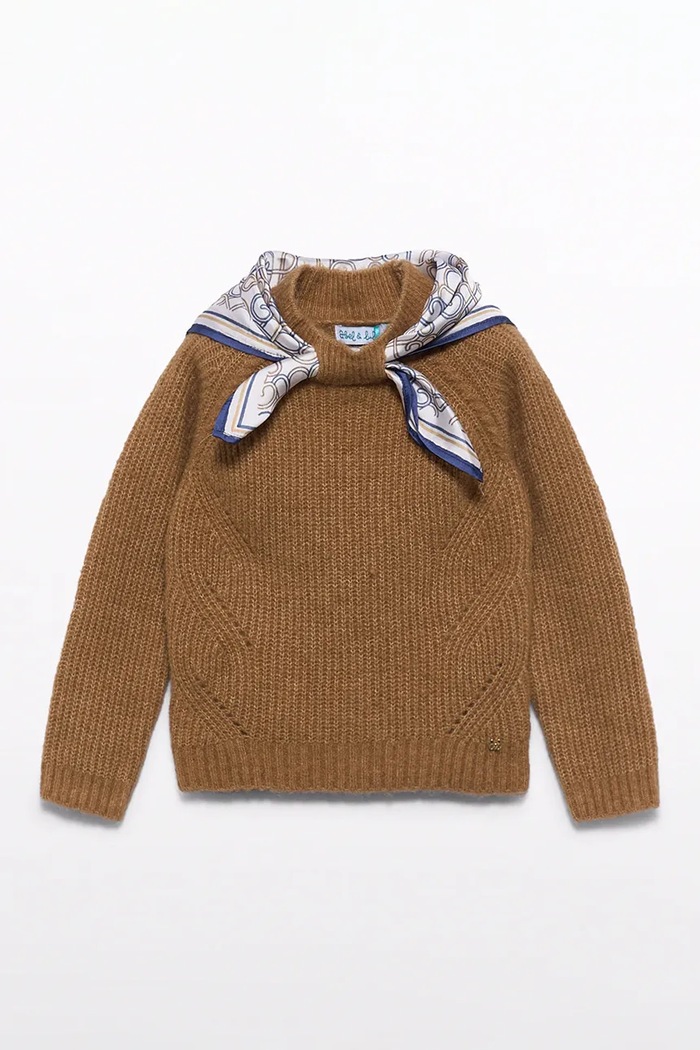 Abel&Lula pulover za djecu s dodatkom vune 5881.7.Mini.9BY2 smeđa AW26