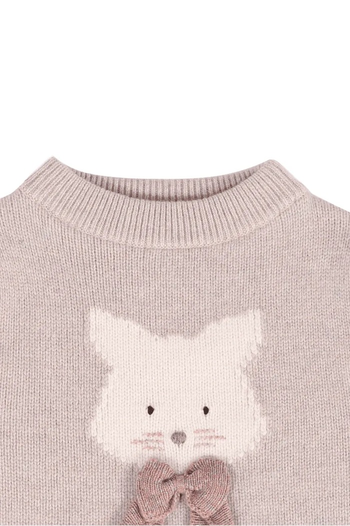 Dziewczynka Donsje Sweter dziecięcy z wełny merino Denna Merino Wool Sweater Cat 4090702.74.92 różowy