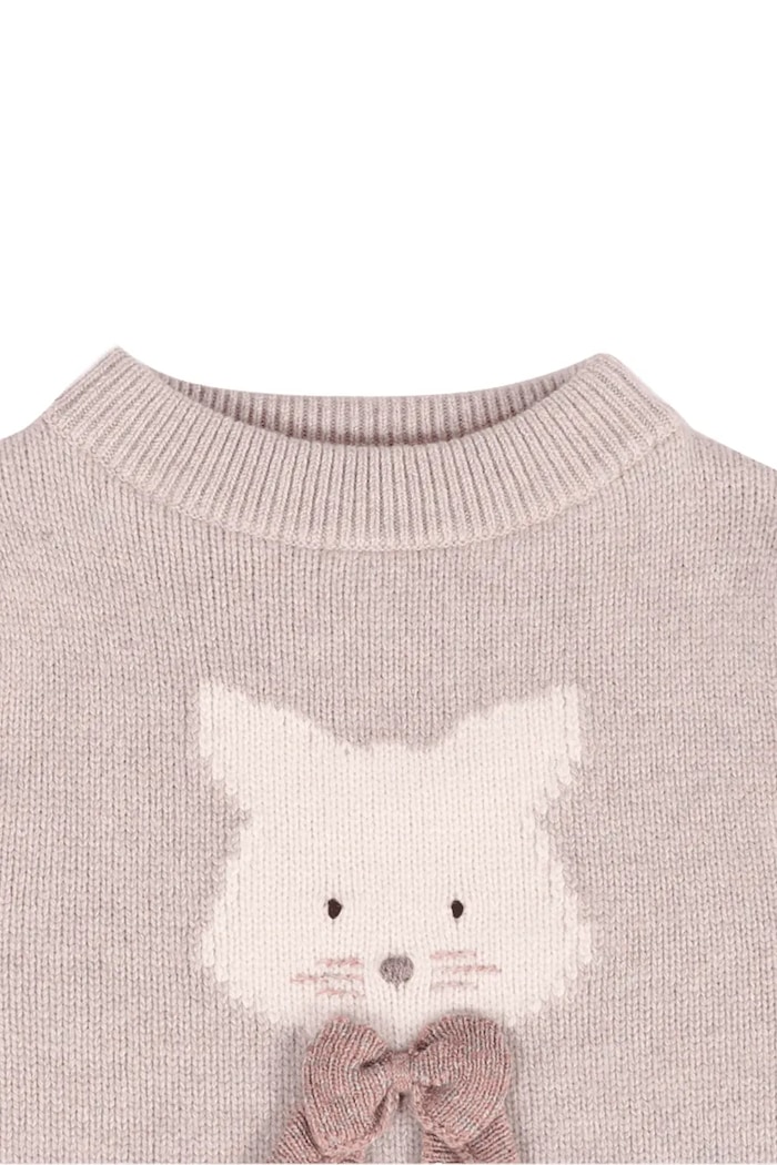 Dziewczynka Donsje Sweter dziecięcy z wełny merino Denna Merino Wool Sweater Cat 4090702.74.92 różowy