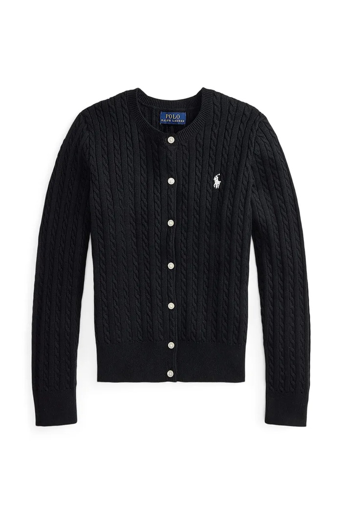 Polo Ralph Lauren Kardigan za djecu od pamuka 313543047005 crna AW26