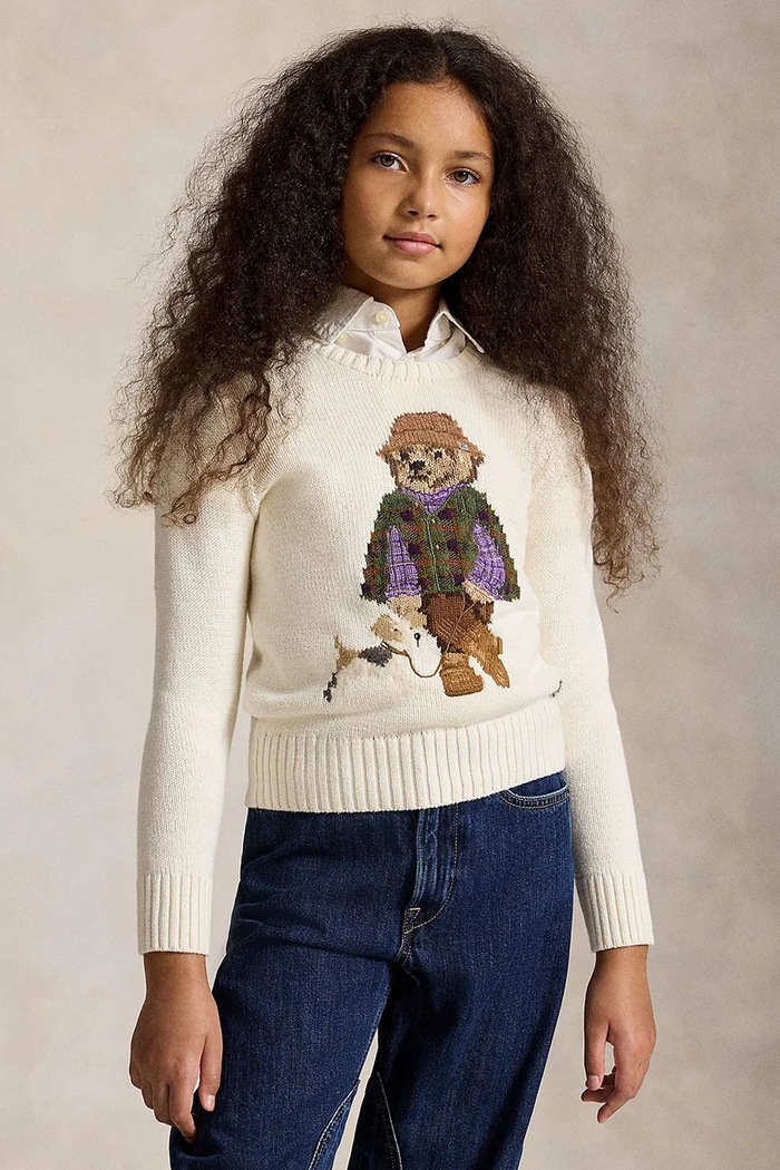 Polo Ralph Lauren Пуловер за деца от памук бежов 313B26004001