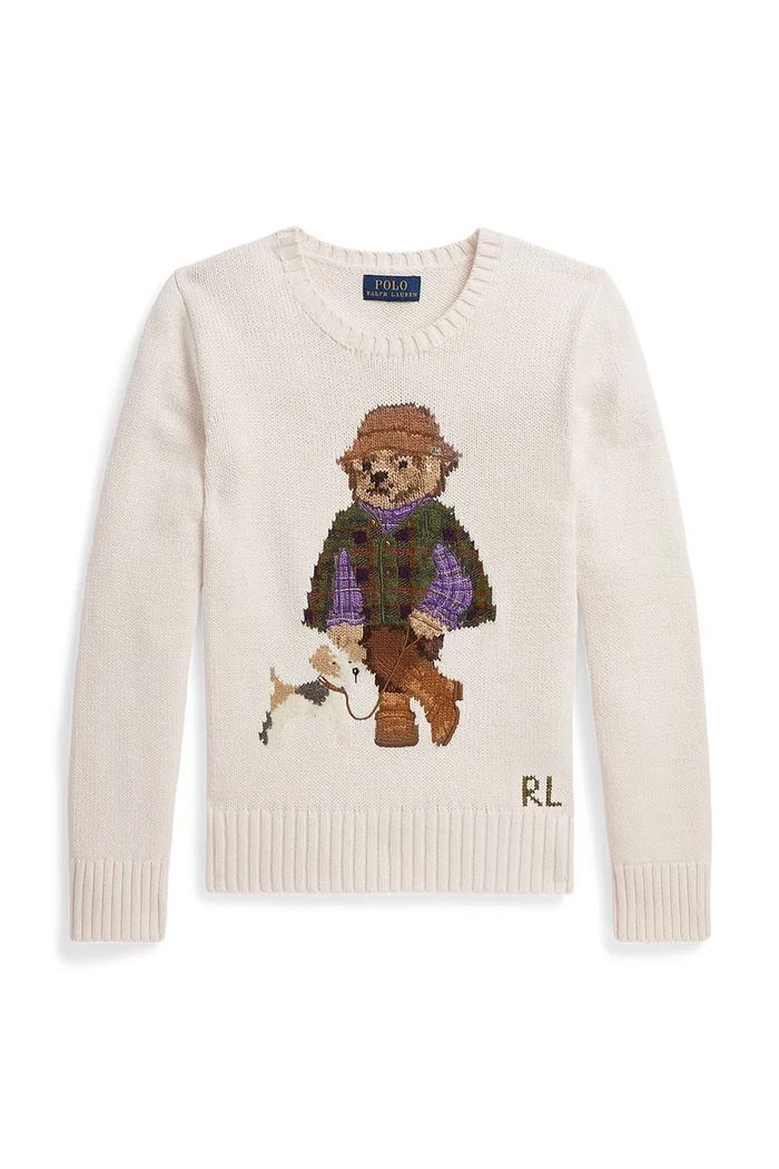 Polo Ralph Lauren Пуловер за деца от памук 313B26004001 бежов AW26