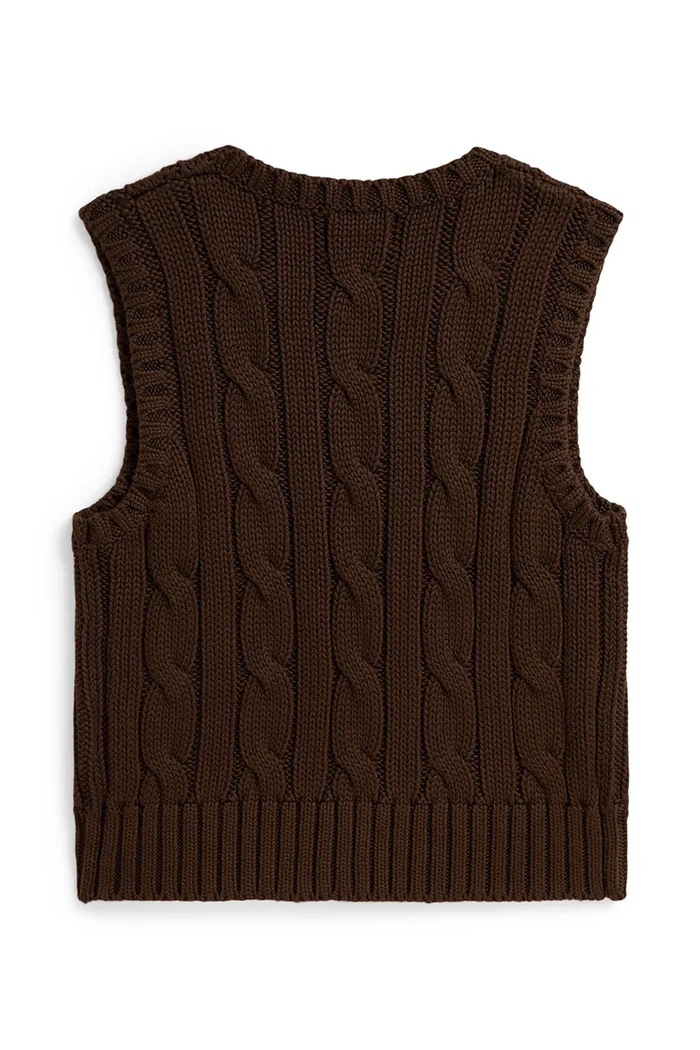 Djevojčice Polo Ralph Lauren pulover bez rukava za djecu od pamuka 313B25969002 smeđa
