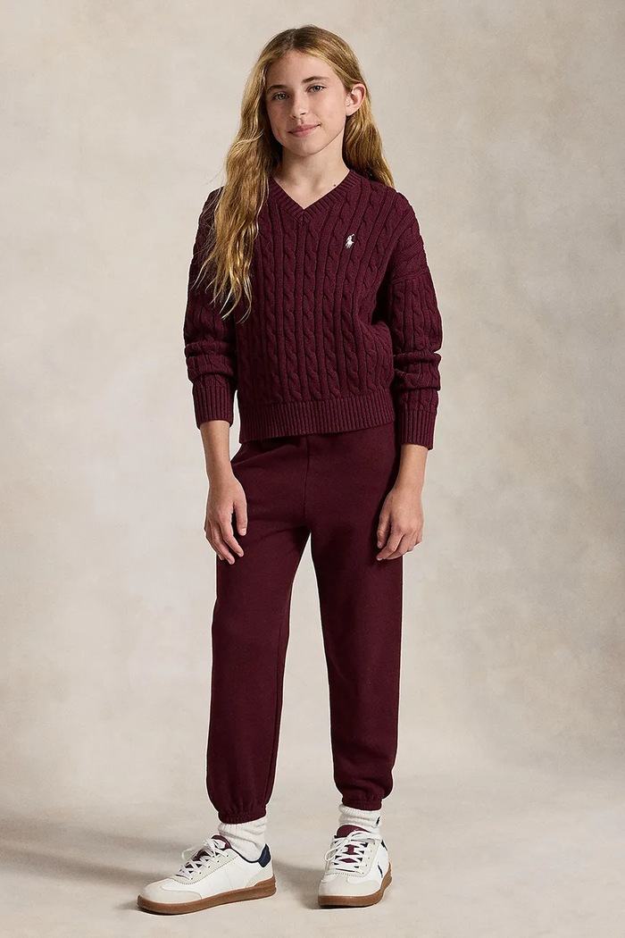 Polo Ralph Lauren sveter detský bavlnený burgundské 313A11238005
