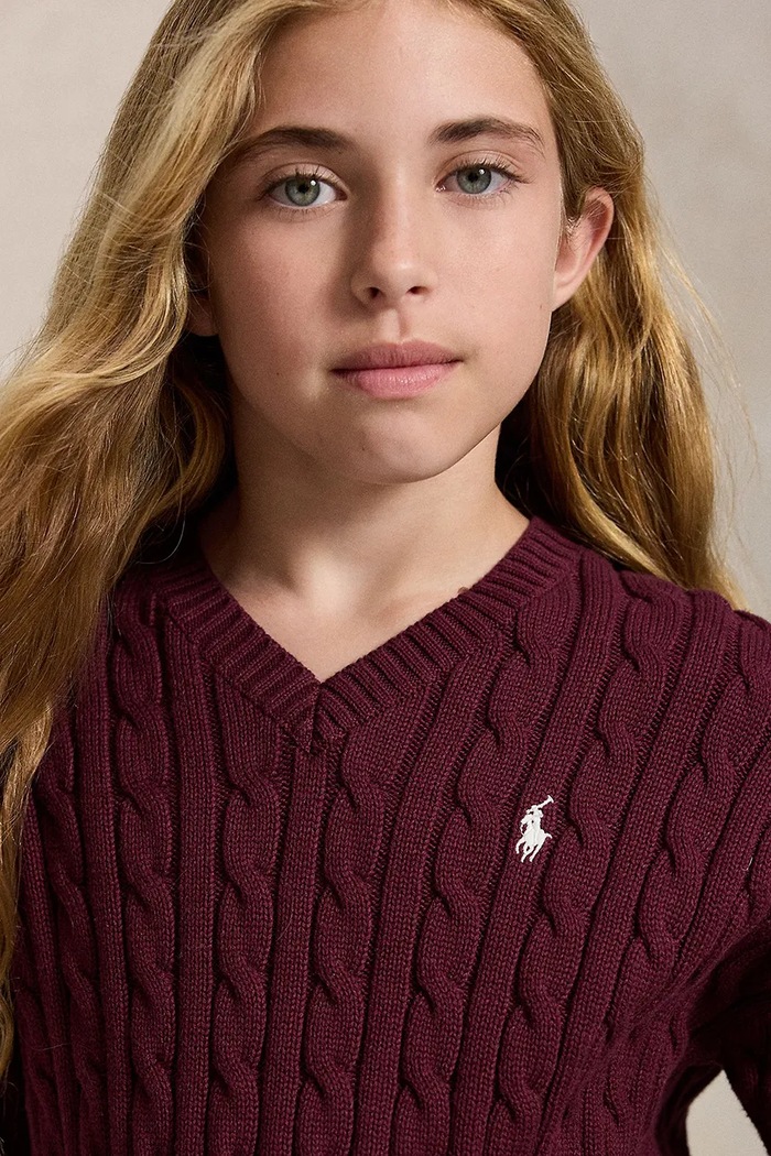 Polo Ralph Lauren sveter detský bavlnený 313A11238005 burgundské