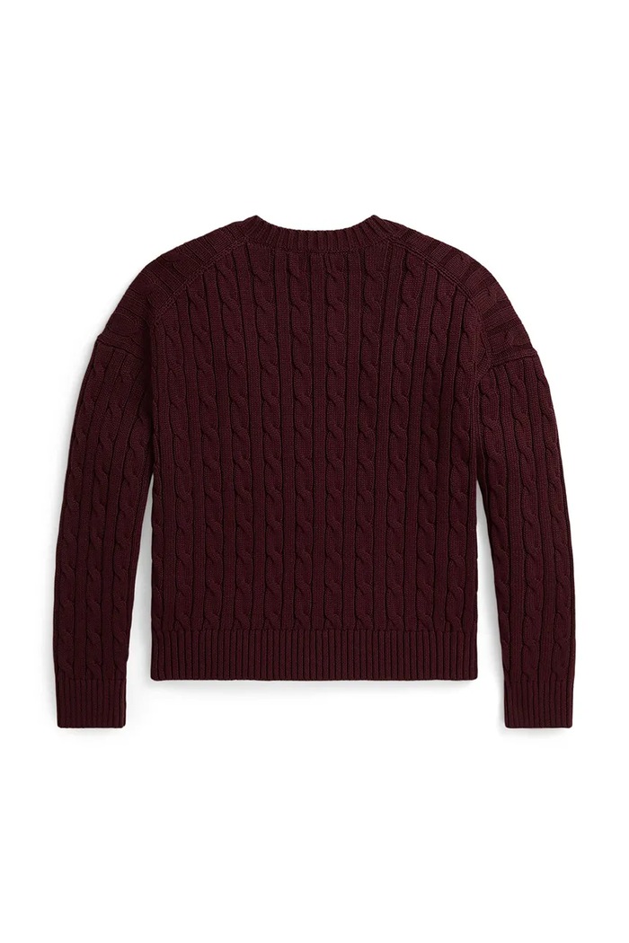 Dievča Polo Ralph Lauren sveter detský bavlnený 313A11238005 burgundské