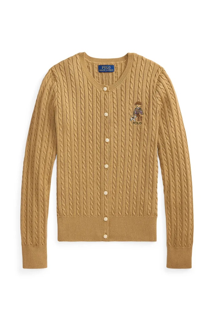 Polo Ralph Lauren Kardigan za djecu od pamuka 313919829501 smeđa AW26