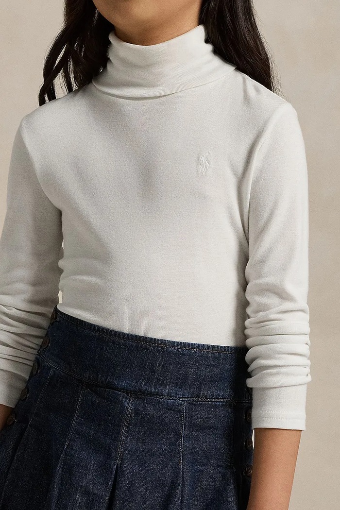 Polo Ralph Lauren dolčevita za djecu s pamukom 313850670001 bijela