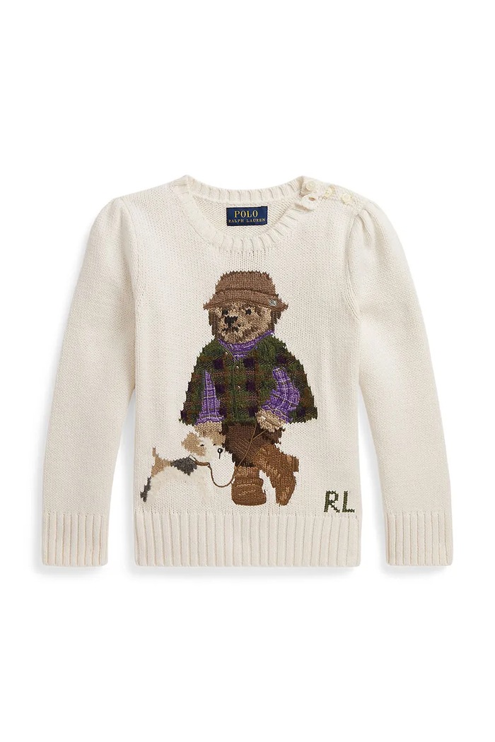 Polo Ralph Lauren πουλόβερ παιδικό με βαμβάκι μπεζ 312B26004001