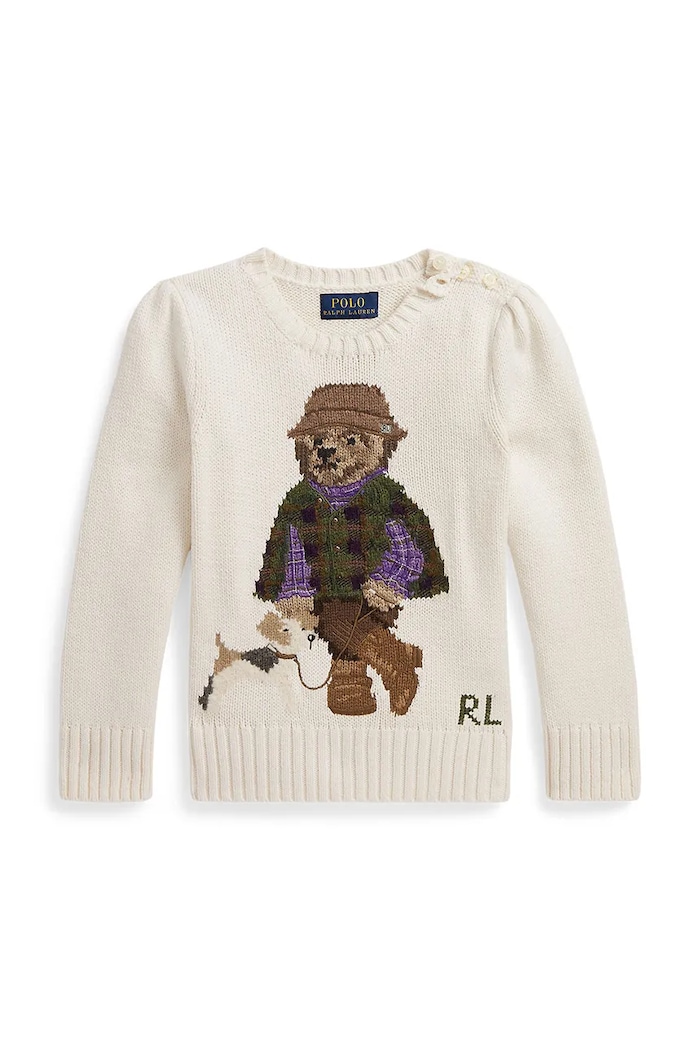 Polo Ralph Lauren πουλόβερ παιδικό με βαμβάκι μπεζ 312B26004001