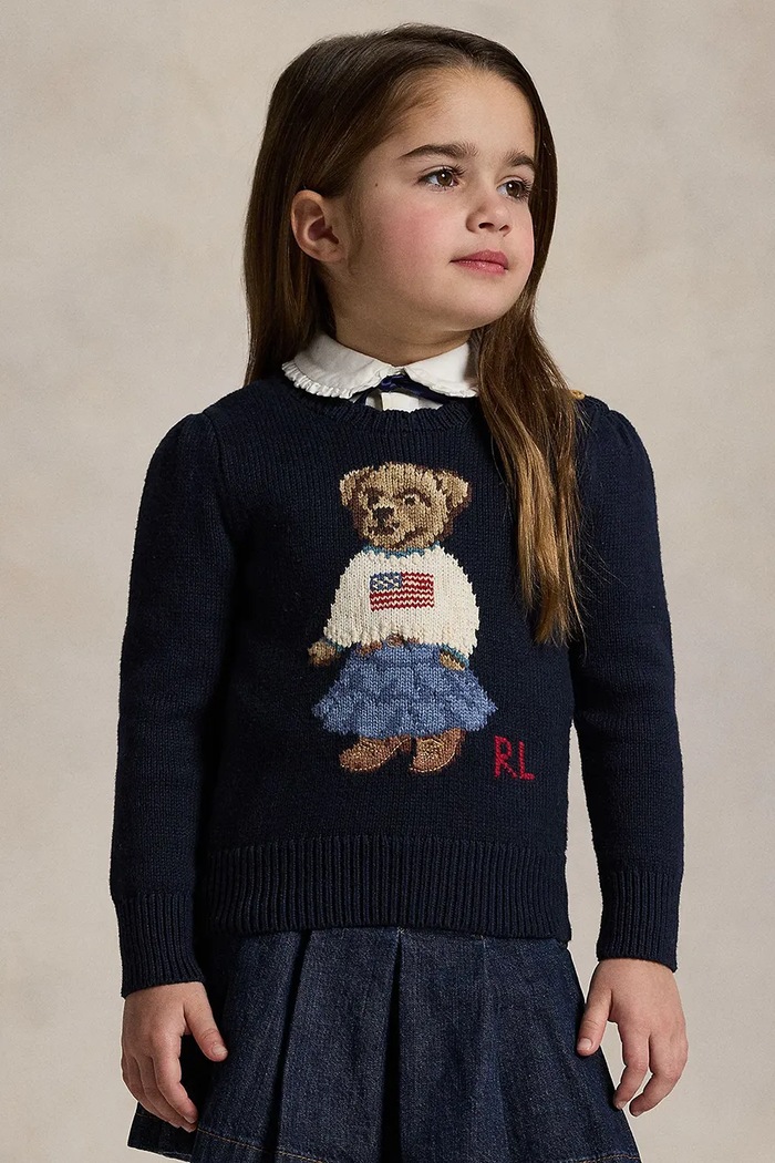 Polo Ralph Lauren Pulover za djecu od pamuka mornarsko plava 312702268001