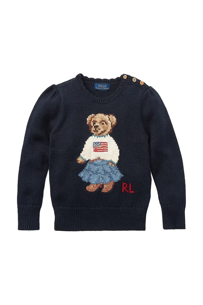 Polo Ralph Lauren Pulover za djecu od pamuka 312702268001 mornarsko plava AW26