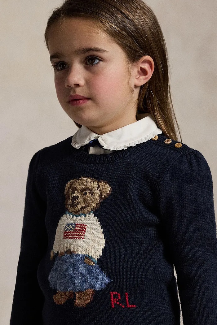 Pulover za djecu od pamuka Polo Ralph Lauren mornarsko plava 312702268001