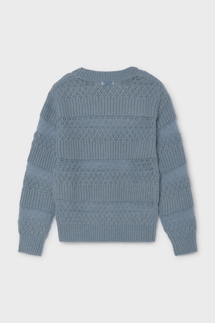 Dziewczynka Mayoral sweter dziecięcy z wełną 7335.8C.Junior.9BY2 niebieski