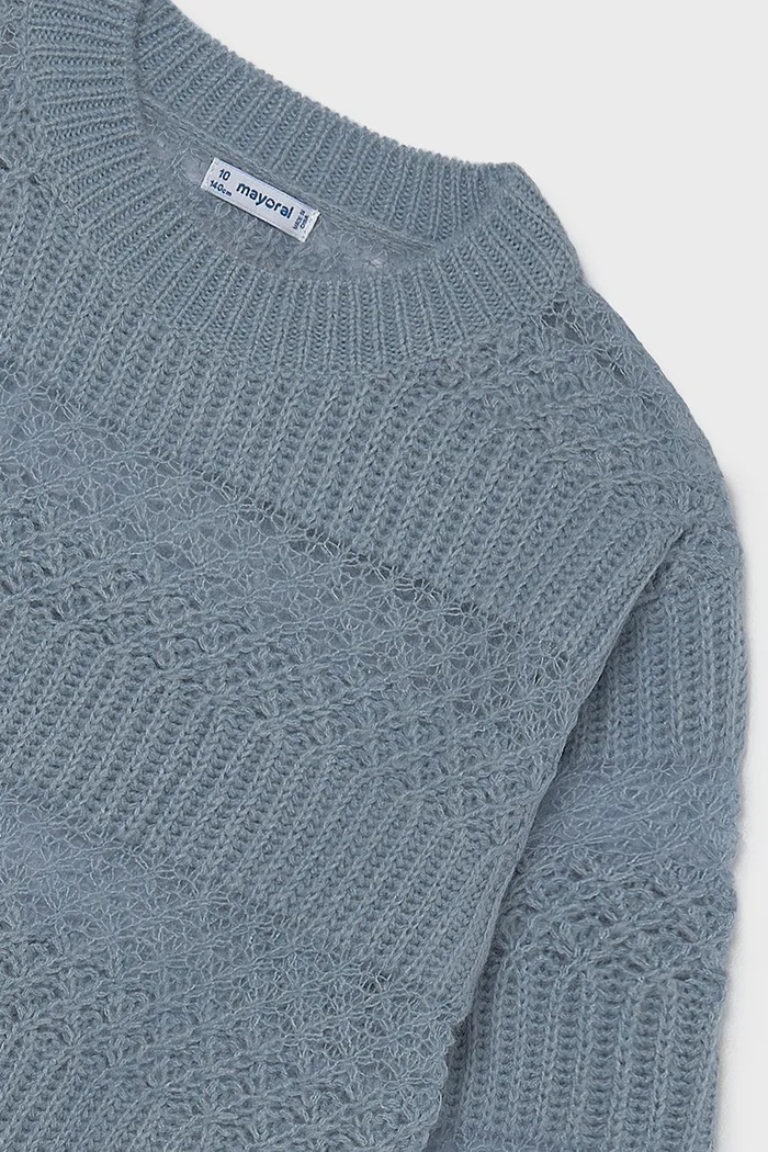 Mayoral sweter dziecięcy z wełną niebieski 7335.8C.Junior.9BY2