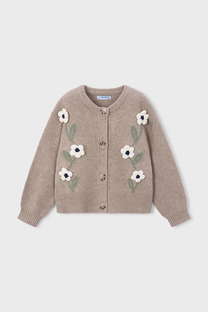 Mayoral кардиган дитячий з бавовною 4323.6C.Mini.9BY2 бежевий AW26