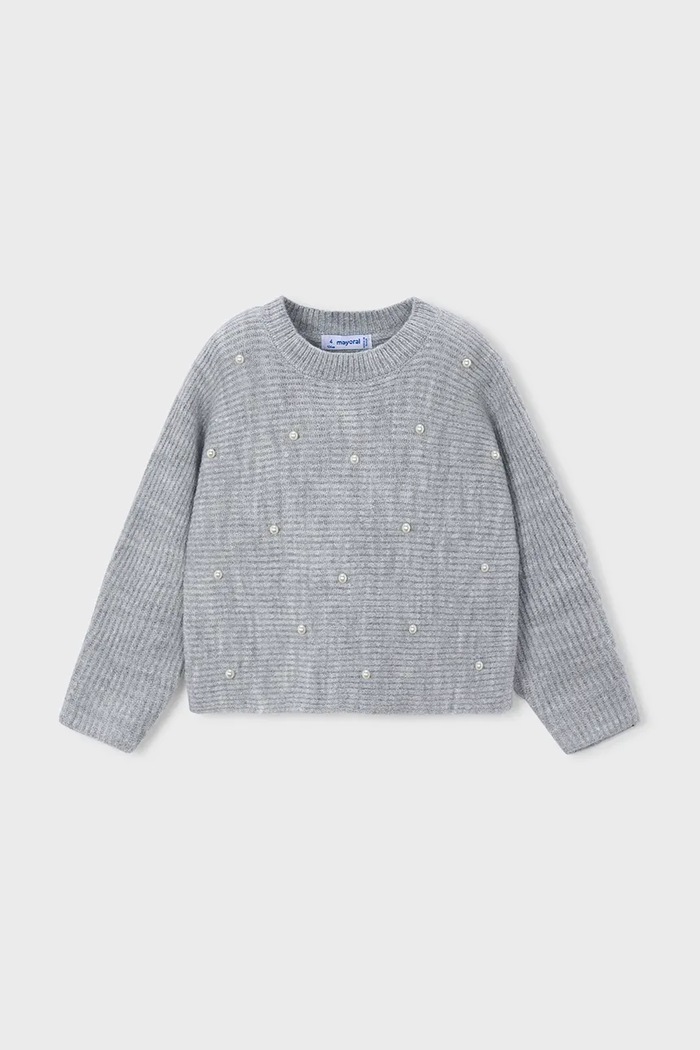 Mayoral Sweter dziecięcy z dodatkiem wełny 4322.6K.Mini.9BY2 szary AW26