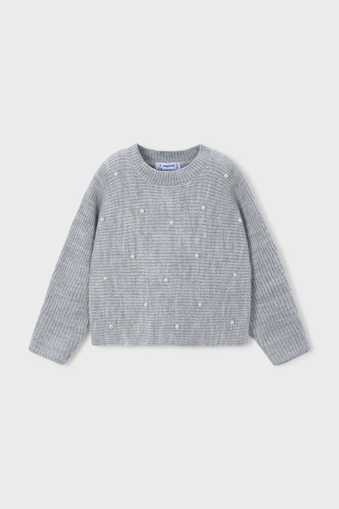 Mayoral Sweter dziecięcy z dodatkiem wełny 4322.6K.Mini.9BY2 szary AW26