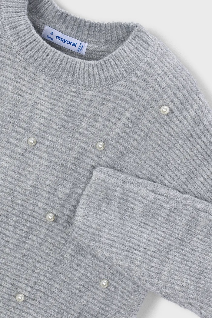 Sweter dziecięcy z dodatkiem wełny Mayoral 4322.6K.Mini.9BY2 szary