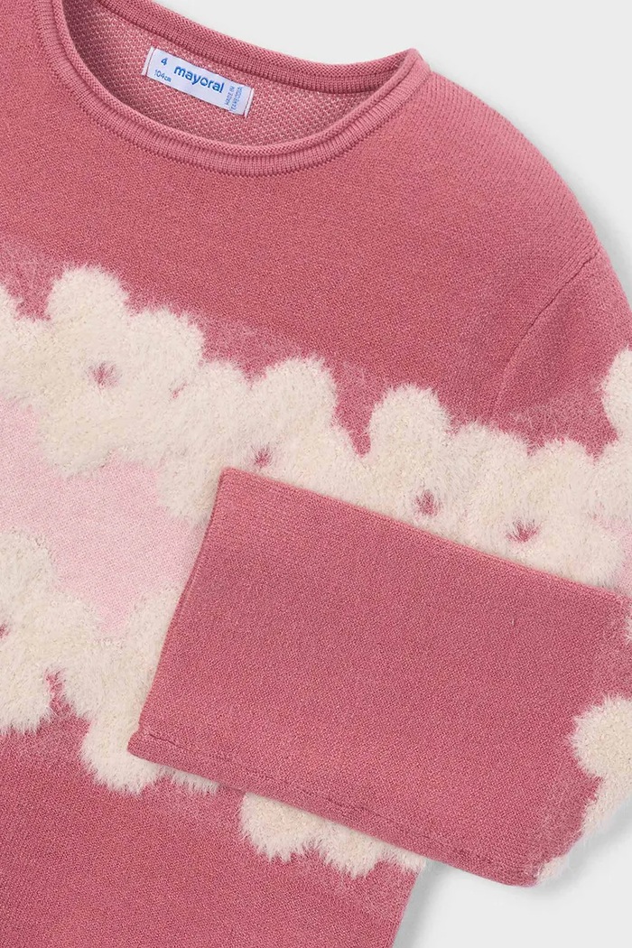 Dziewczynka Mayoral sweter dziecięcy z wiskozą 4317.6E.Mini.9BY2 różowy