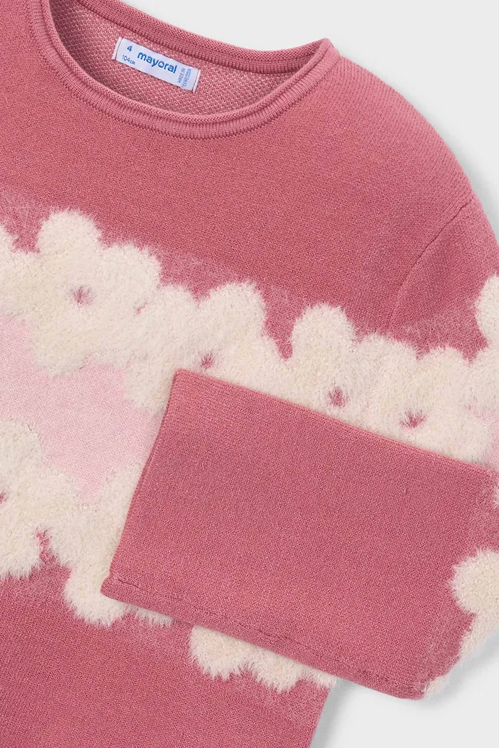 Dziewczynka Mayoral sweter dziecięcy z wiskozą 4317.6E.Mini.9BY2 różowy