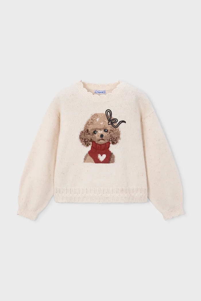 Mayoral светр дитячий з додаванням вовни 4315.6B.Mini.9BY2 бежевий AW26