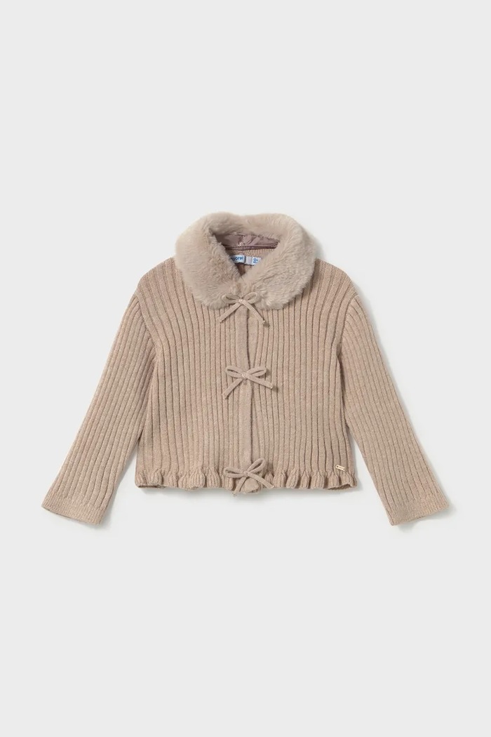 Mayoral Kardigan dětský s viskózou 2386.4C.Baby.9BY2 béžová AW26