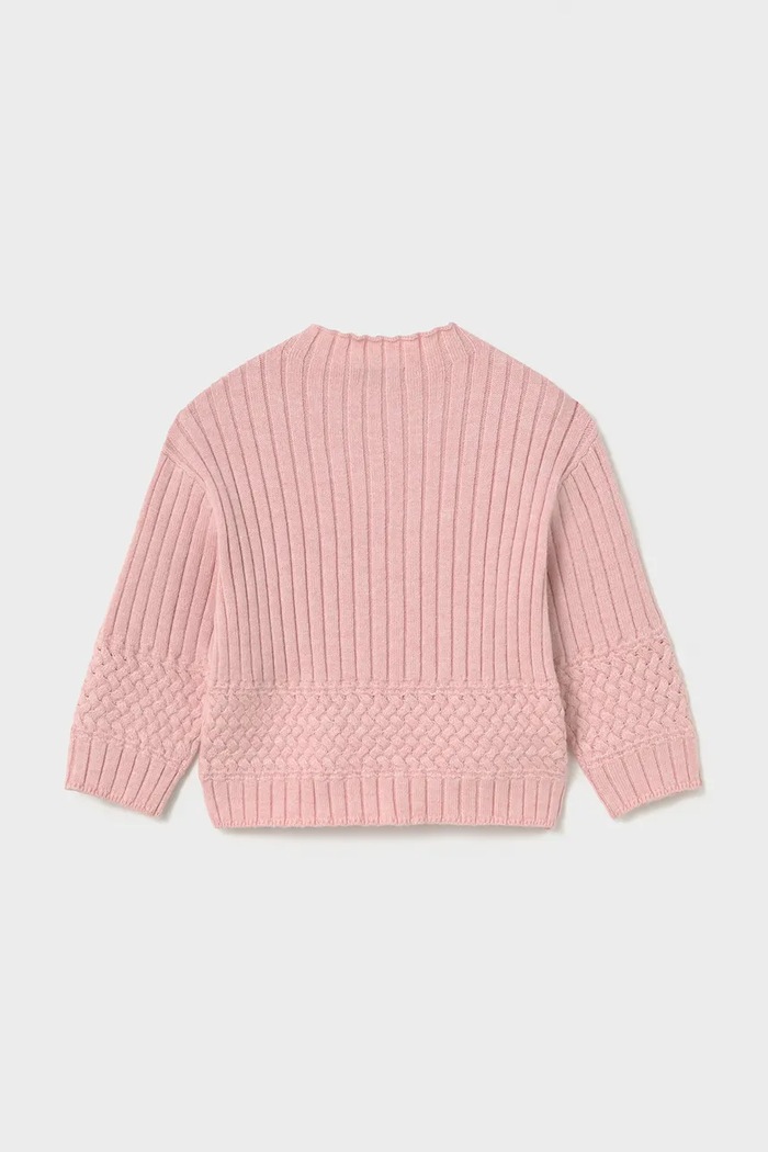 Mayoral pulover otroški z viskozo 2382.4D.Baby.9BY2 roza AW26
