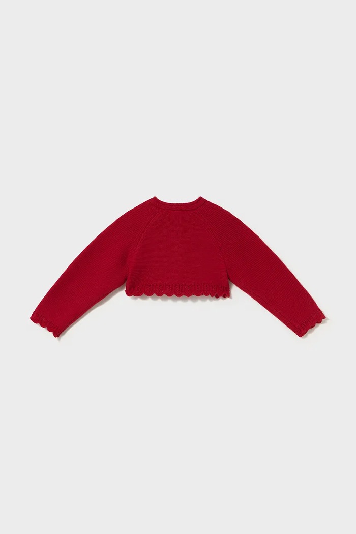 Mayoral kardigan dětský s bavlnou 308.4L.Baby.9BY2 červená AW26