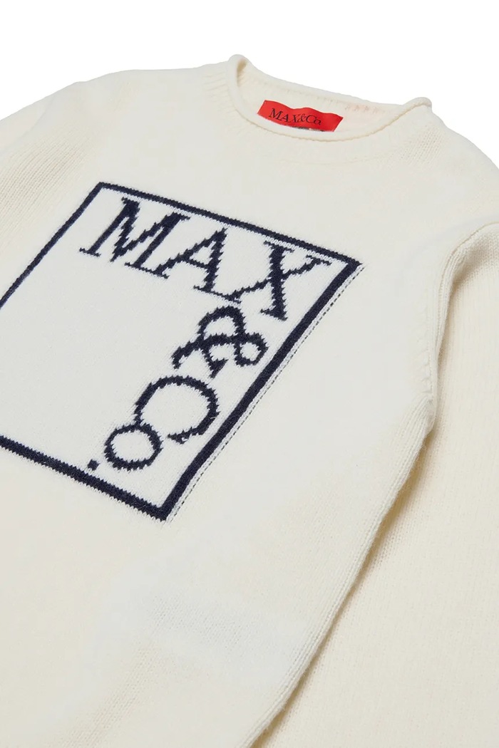 Deklice Max&Co. Pulover otroški z volno MAXK21F KNITWEAR MX0233.MX00H bela
