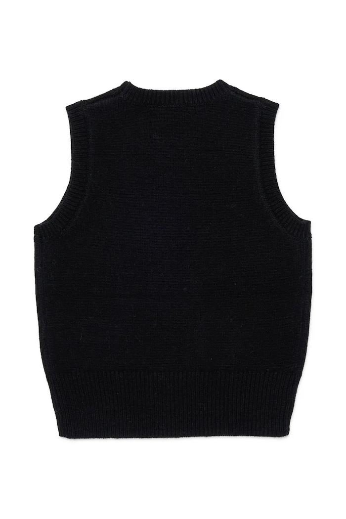 Diesel Vesta detská s prímesou vlny KIMKY KNITWEAR J02930.KYAYX čierna AW26