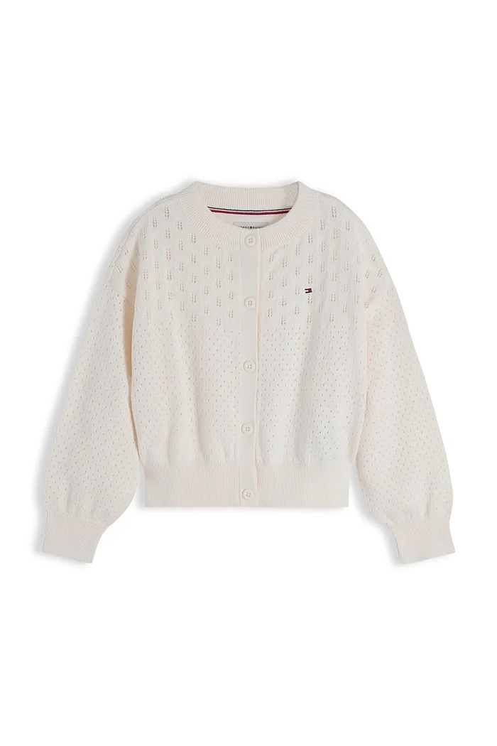 Tommy Hilfiger kardigan dziecięcy bawełniany KG0KG09503.104.122.9BY2 biały AW26