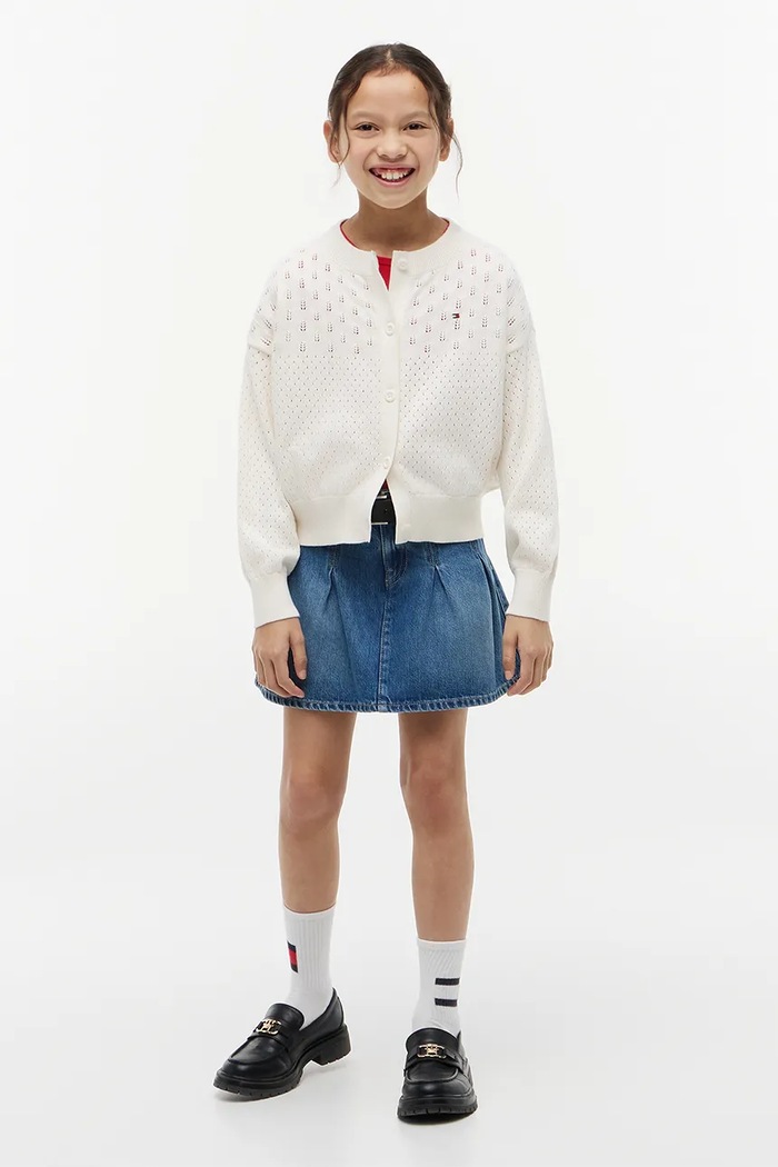 Tommy Hilfiger kardigan dziecięcy bawełniany KG0KG09503.104.122.9BY2 biały