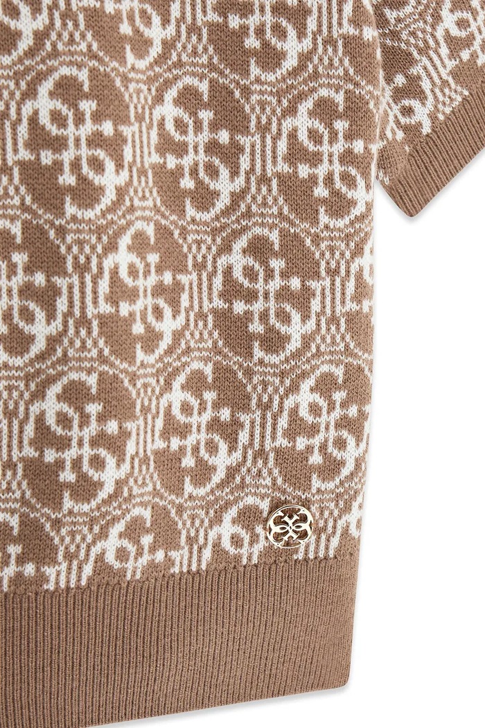 Dziewczynka Guess sweter z krótkim rękawem dziecięcy z dodatkiem wełny J6YR18.Z1175.9BY2 brązowy